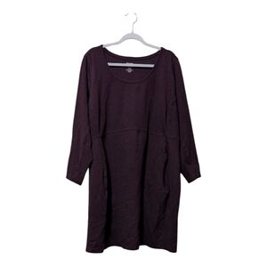 Duluth Trading Shift Dress Size 3X Eggplant Plum Knee Length